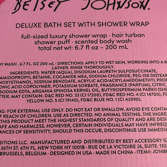Betsey Johnson Shower Wrap, hair turban & Bath Set - Picture 3 of 8